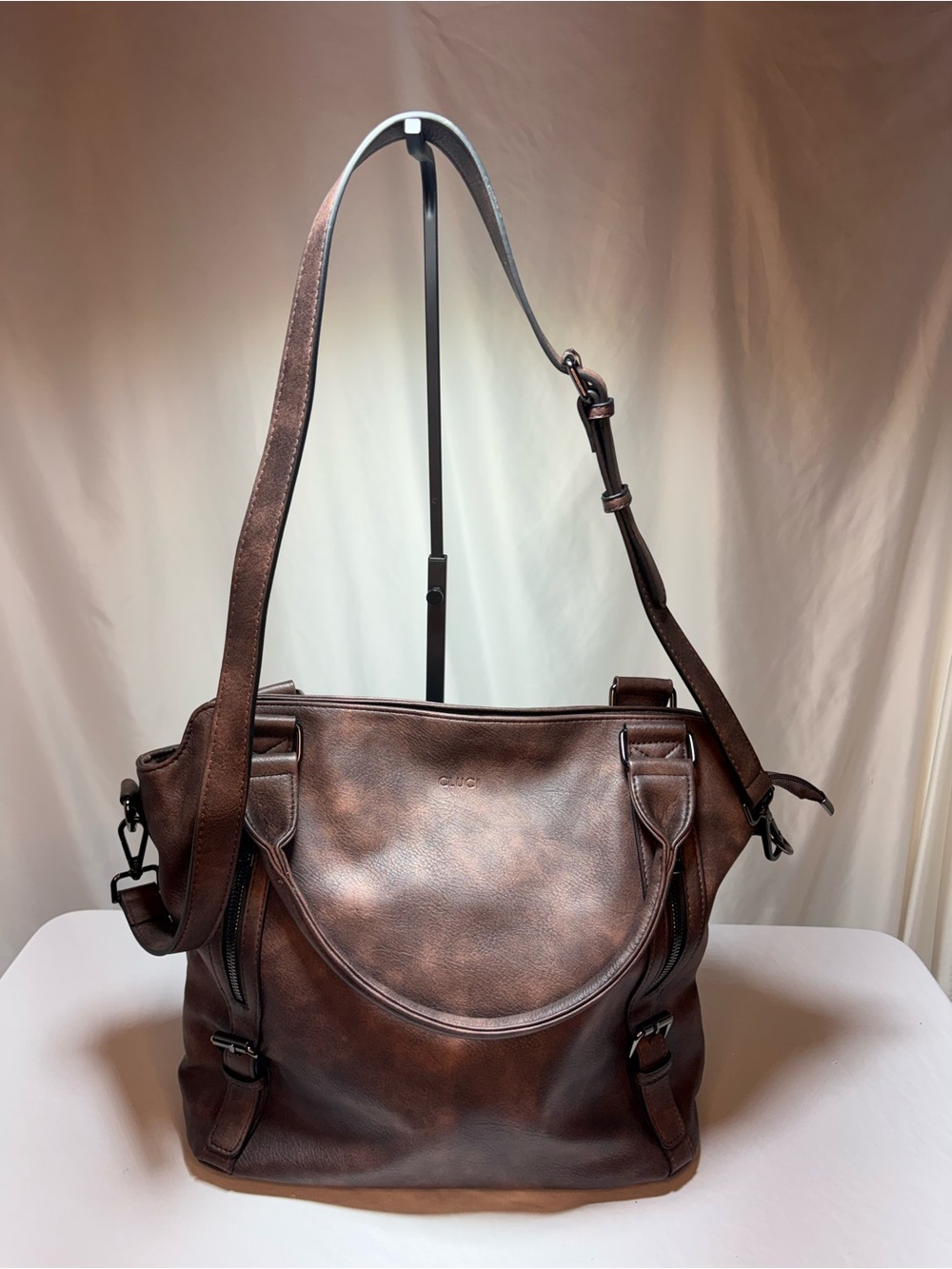 Premium Brown Leather Shoulder Bag with Adjustable Strap